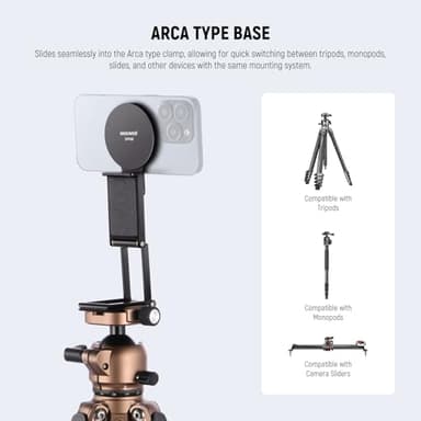 NEEWER Continuity Camera Mount for Desktop Monitor, Magnetic Tri Fold Desk Phone Webcam Holder with Arca Type Base, Compatible with MagSafe iPhone iMac Apple TV 4K Desktop Mac Laptop Samsung, SP08 - Image 6