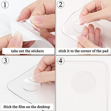 Oterri Clear Writing Desk Pad, 35.4’’x17” Heat Resistant Waterproof PVC Round Edge Durable Desk Protect Mat, Anti-Static Writing Mat Table Protector - Image 3