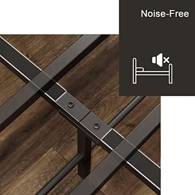 LIKIMIO King Size Bed Frame, Platform Bed with 2-Tier Storage Headboard, Solid and Stable, Noise Free, No Box Spring Needed, Easy Assembly, Vintage Brown - Image 7