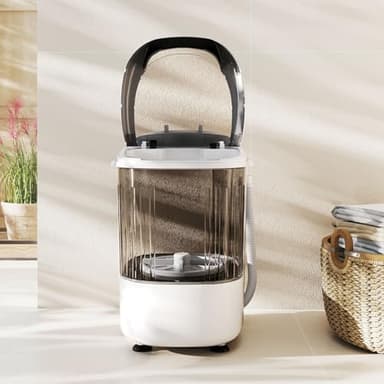 Giantex Portable Mini Washing Machine, 5.5 lbs Capacity Small Compact Laundry Washer with Spin Tub & Drain Hose, Semi-automatic Washer Machine for Apartment Dorms RV Home (Grey) - Image 9