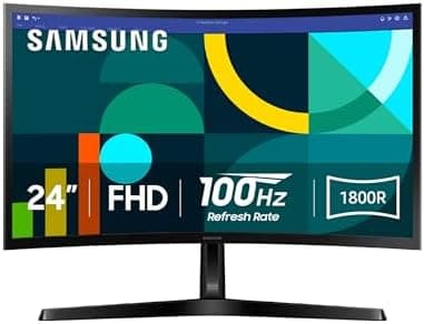 SAMSUNG 24" Essential S3 (S36GD) Series FHD 1800R Curved Computer Monitor, 100Hz, Game Mode, Advanced Eye Comfort, HDMI and D-sub Ports, LS24D366GANXZA - Image 3