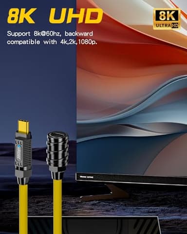 Poyiccot USB C Extension Cable 3ft, 140W USB 4.0 Type C Male to Female Extension Cable, 20Gbps Data & 8K Video Fast Charging Type C Extender, for Thunderbolt 3, Laptop, PC, Phone - Image 5