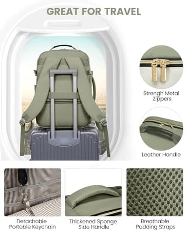 LOVEVOOK 40L Travel Backpack for Women & Men, Airline Approved Carry On Luggage with 3 Packing Cubes, TSA Overnight Bags, Waterproof Personal Item Bag, Weekender Essentials Backpacks fits 17" Laptop - Image 7