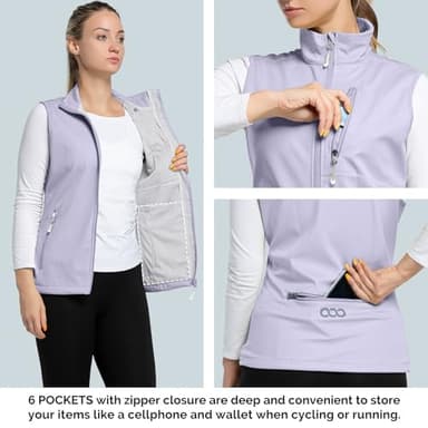 33,000ft Women's Lightweight Running Vest Outerwear with Pockets, Windproof Sleeveless Jacket for Golf Hiking Travel - Image 5