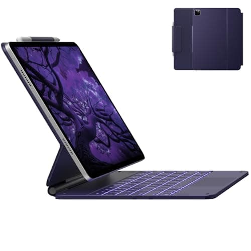 typecase Keyboard Case for iPad Air 13(M3 2025 / M2 2024) and iPad Pro 12.9 (6th, 5th, 4th, 3rd Gen),Magic Keyboard for iPad Pro 12.9,Multi-Touch Trackpad, 11 Colors Backlight,Midnight Amethyst - Image 1