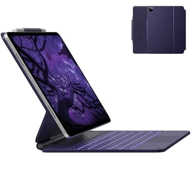 typecase Keyboard Case for iPad Air 13(M3 2025 / M2 2024) and iPad Pro 12.9 (6th, 5th, 4th, 3rd Gen),Magic Keyboard for iPad Pro 12.9,Multi-Touch Trackpad, 11 Colors Backlight,Midnight Amethyst - Image 1