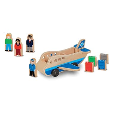 Melissa & Doug Wooden Airplane Play Set with 4 Play Figures and 4 Suitcases - Image 4