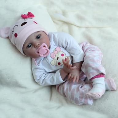 CHAREX Reborn Baby Dolls Lucy, 22 inch Realistic Reborn Girl Doll, Lifelike Newborn Baby Doll Soft Vinyl Weighted Gift Set - Image 8
