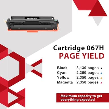 067H 067 Toner Cartridge Set MF656Cdw Compatible Replacement for Canon 067H 067 Color ImageCLASS MF654Cdw LBP632Cdw LBP633Cdw MF653Cdw Printer 4 Pack High Yield Ink |Black Cyan Magenta Yellow| - Image 4