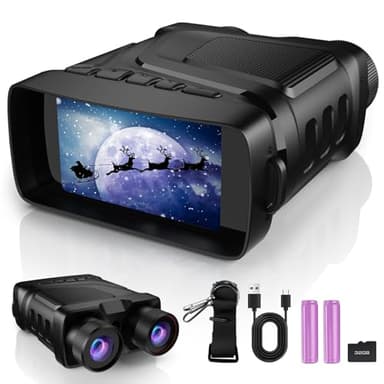 GOYOJO Night Vision Binoculars, Night Vision Goggles, 3.2'' HD Screen with 10X Digital Zoom, Portable NVG Goggles with 32GB Card to Save Photos and Videos for Hunting Camping - Image 1
