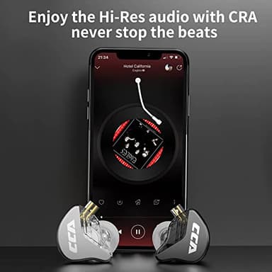 CCA CRA in Ear Monitor Headphones, Ultra-Thin Diaphragm Dynamic Driver IEM Earphones, Clear Sound & Deep Bass, Wired Gaming Earbuds with Tangle-Free Detachable Cable for Singer Musicians Drummers DJ - Image 6