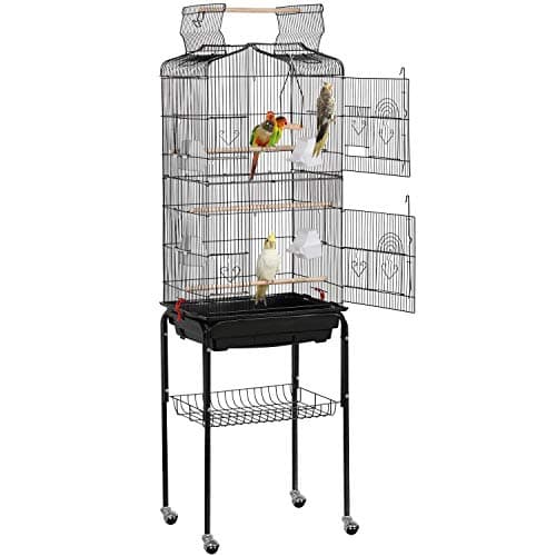 Yaheetech 64-inch Play Open Top Medium Small Bird Cage with Detachable Rolling Stand for Parrot Lovebirds Finches Canaries Parakeets Cockatiels Budgie Parrotlet Conures - Image 1
