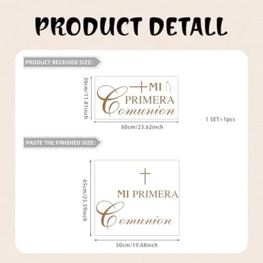 Mi Primera Comunion Spanish Wall Decal, Balloon Arch Decoration Sticker，Baby Shower Party Decal SignGender Reveal Party Decorations, Arch Decor Baby Party Decorations Vinyl Stickers. - Image 2