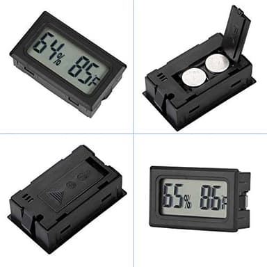 4-Pack Mini Digital Temperature Humidity Meters Gauge Indoor Thermometer Hygrometer LCD Display Fahrenheit (℉) for Reptile Tank,Jars,Guitar Case,Greenhouse, Garden, Cellar, Fridge, Closet - Image 5