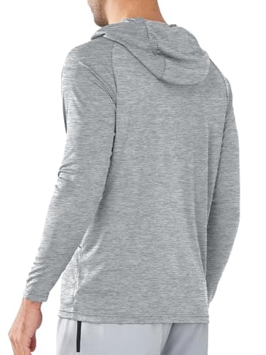 NORTHYARD Men's UPF 50+ Hoodie Shirts Long Sleeve Sun Protection Fishing Swim Lightweight UV SPF Running Rash Guard Quick Dry GREYHEATHER M - Image 3