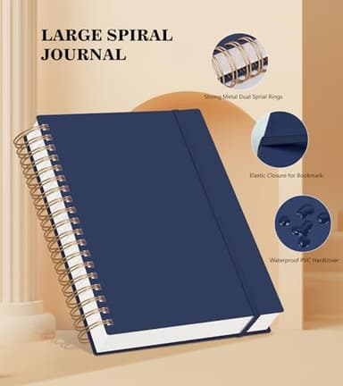 Spiral Notebook Journal, 360 Pages College Ruled Notebooks, Lined Thick Journals for Women Men,B5 Big Spiral Notebooks with 100GSM Paper, Spiral Bound Journal for Writing Work School Blue 7.6"×10" - Image 4
