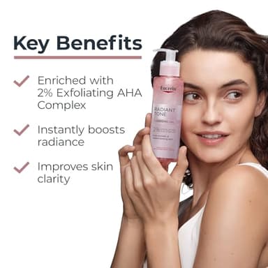 Eucerin Radiant Tone Face Cleanser Gel with 2% Exfoliating AHA Complex, Gentle Face Wash Improves Skin Clarity and Boosts Radiance, All Skin Types, 6.8 Fl Oz Bottle - Image 2