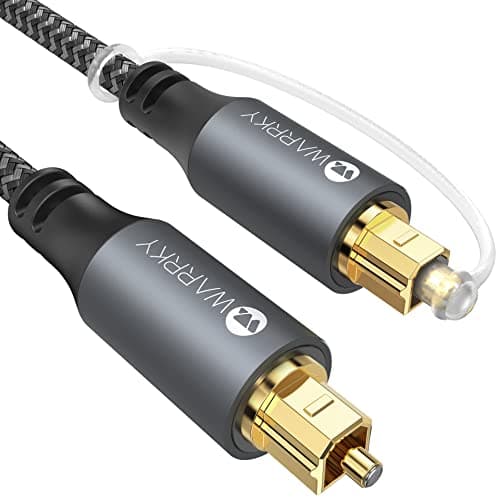 Warrky Optical Audio Cable, 6ft / 1.8m Optical Cable for Soundbar [Nylon Braided, Slim Metal Case, Gold-Plated Plug], Fiber Optic Audio Cord Compatible with Samsung, Vizio, LG, Bose, Sony, Sonos - Image 1