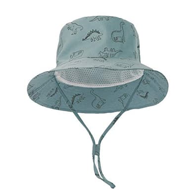 Baby Sun Hat UPF 50+ Sun Protective Toddler Bucket Hat Summer Kids Beach Hats Wide Brim Outdoor Play Hat for Boys Girls Sea Blue 6-12 Months - Image 2