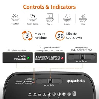Amazon Basics 8-Sheet Cross Cut Paper Shredder and Credit Card Shredder - Black - Image 4