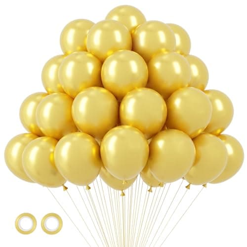 Voircoloria 105pcs Metallic Gold Balloons 12inch Party Latex Balloons for Birthday Graduation Baby Shower Wedding Anniversary New Year Party Decorations - Image 1