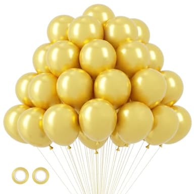 Voircoloria 105pcs Metallic Gold Balloons 12inch Party Latex Balloons for Birthday Graduation Baby Shower Wedding Anniversary New Year Party Decorations - Image 1