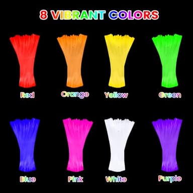 Glow Sticks Bulk Party Favors 100 Pack 8" Glow in the Dark Party Supplies Light Up Neon Party Decorations Glow Necklaces Bracelets for Kids Adults Birthday Halloween Christmas Easter Valentine Wedding - Image 7