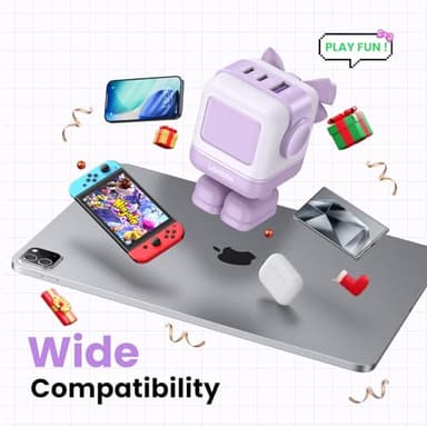 UGREEN Uno 65W USB C Charging Block Nexode 3-Port GaN Charger Compact Fast USB C Power Adapter for MacBook Pro/Air, XPS 13, Note 20/10+, iPhone 17/16, Galaxy S25/S24, Steam Deck, ROG Ally(Purple) - Image 6