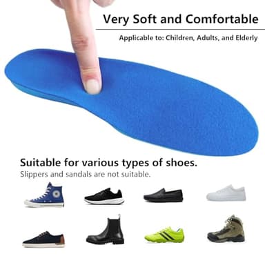 Edvbela Insoles for Airtag Hidden Holder, Tracker Devise Case for Kids, Adults and Elderly, Comfortable Inserts for Shoes, Blue (155-170mm) - Image 3