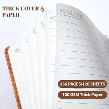 CAGIE Lined Journal for Men Women, Tree Growth Ring Leather Bound Journal Notebook, 256 Pages 100 GSM Journals for Writing, A5 Hardcover Journaling Notebooks for Work, Note Taking - Image 4