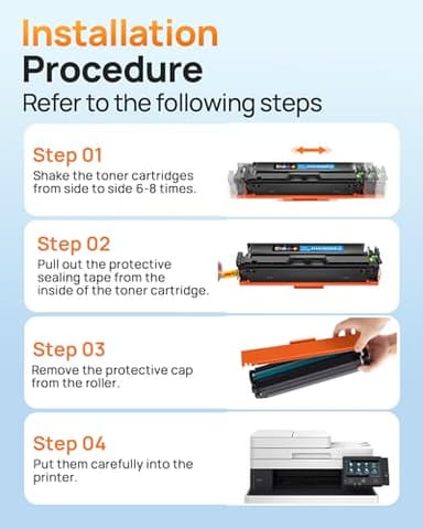E-Z Ink 414A with Chip Compatible Replacement for HP 414A Toner Cartridges 4 Pack 414X to Use with HP Color Laserjet Pro M454dw M454dn MFP M479dw M479dn M479fdw Enterprise M455dn MFP M480f (BCMY) - Image 6