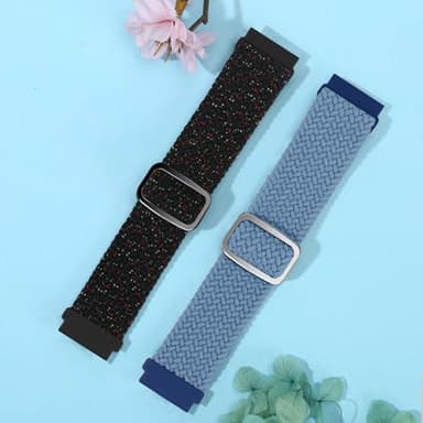 2 Pack Quick Release Braided Bands - 18mm 19mm 20mm 22mm 24mm Solo Loop Adjustable Soft Band for Women Men - Image 5