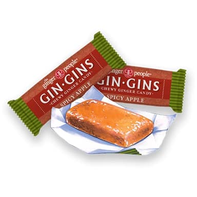 GIN GINS Spicy Apple Ginger Chews – Natural Fresh Ginger Candy by The Ginger People – Individually Wrapped Healthy Candy – Spicy Apple Ginger Flavor – Large 1 lb Bag (16oz) – Pack of 1 - Image 3