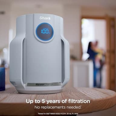 Shark Air Purifier for Home, NeverChange Compact Pro, for Bedroom, Nursery, Home Office, Dorm, HEPA-Exceeding Filter, Captures Pollutants, Pet Dander, Dust, Odor, Smoke, and More, HP071BRN, Winter Fog - Image 8
