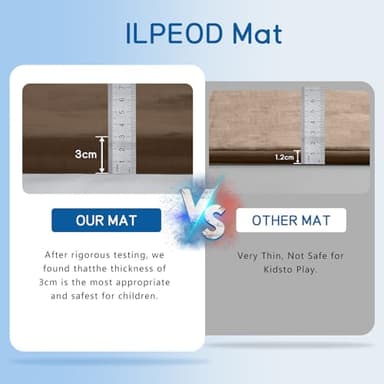 ILPEOD Baby Play Mat for Floor Tummy Time Mat Nursery Rug Muscle Mat Area Rug Playroom Rug Tatami Mat 9'2"x6'7" Memory Foam 1.3" Thick Crawling Mat for Babies,Toddlers, Infants, Kids,Floor Mat,Coffee - Image 6