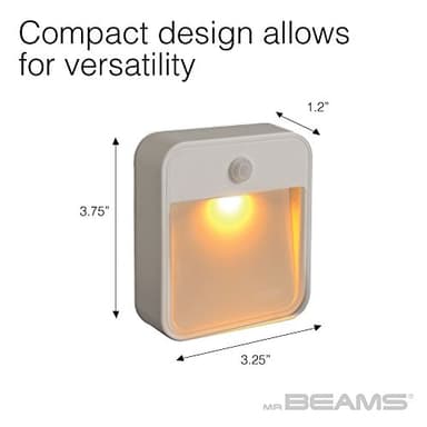 Beams MB720A 20 Lumen Amber LED Sleep Friendly Wireless Battery Powered Motion Sensing Nightlight, 3-Pack, White - Image 2