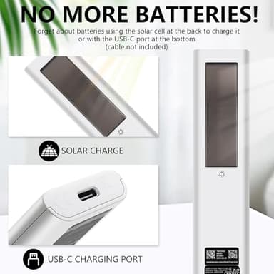 BN59-01391A Solar Voice Remote Replacement for Samsung Frame TV Remote with Bluetooth Rechargeable Solar Cell, for Samsung 2021-2023 Smart TVs Ultra HD 4K 8K Neo QLED UHD, 4 Shortcut Buttons, White - Image 6