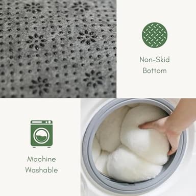 petfelix Cat Beds for Indoor Cats, Machine Washable Non-Skid, Fluffy Flower Cat Bed Cute, Anti Anxiety Dog Beds for Toy Size Dogs, 20 * 20 Inches, Cream - Image 6