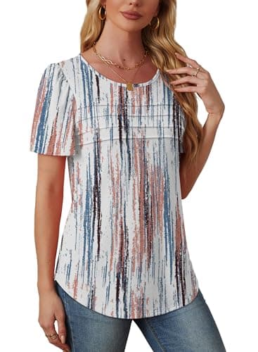 Plus Size Tops for Women Short Sleeve Blouses Dressy Casual Tie Dye Shirt Summer Beach Fashion 2025 Trendy Cute Boho Outfits Women's Clothings 2XL - Image 4