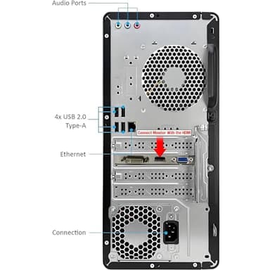 HP Pavilion Tower Desktop Computer, Intel 8-Core i7-10700F up to 4.8GHz, 32GB DDR4 RAM, 1TB PCIe SSD, GeForce GT 610 2GB, WiFi 6, Bluetooth, RJ-45, Type-C, KB & Mouse, White, Windows 11 Pro, Tichang - Image 4