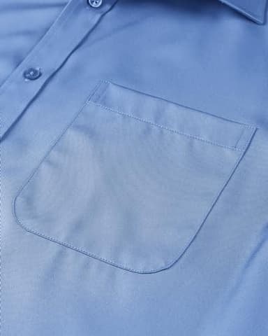 Alimens & Gentle Mens Short Sleeve Dress Shirts Wrinkle Free Solid Casual Button Down Shirts with Pocket, Indigo Blue, 4X-Large - Image 4