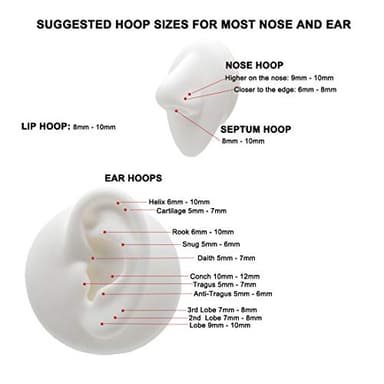 FANSING 18g 7mm Nose Hoop 18 Gauge Hinged Seamless Piercing Jewelry Ring for Septum Helix Cartilage Earlobe Lip Daith Tragus Rook & Conch 18k Gold-plated Surgical Steel - Image 7