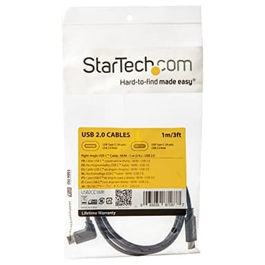 StarTech.com Right Angle USB-C Cable - 1m / 3 ft - Reversible - M/M - USB Type C Cable - USB-C Charge Cable - USB C to USB C Cable (USB2CC1MR), Black - Image 6