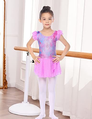 Arshiner Gymnastics Leotards for Girls Toddler Ballet Leotard with Skirt Flutter Sleeve Dance Dress Pink Butterfly 2-3T - Image 4