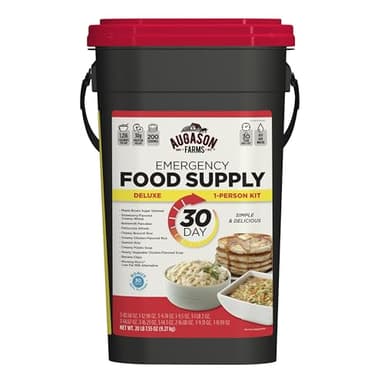 AUGASON FARMS Emergency Food Supply Bucket, 200 Servings, Dehydrated Meal Kit, Variety Pail, Long Shelf Life Just-Add-Water Meals for Prepping, Disaster Survival, Camping, Hiking, and More - Image 1