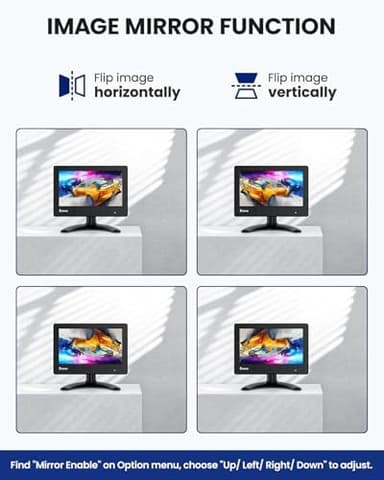 Eyoyo Mini Monitor 7 Inch Small HDMI Monitor 1024x600 LCD Screen Display HDMI AV VGA BNC USB Input for NVR CCTV Security Camera Computer PC Laptop Video Switcher Raspbery Pi - Image 4