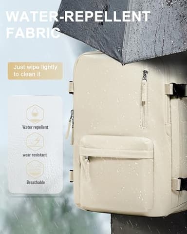 Travel Backpack Women,Carry On Backpack Flight Approved 18x14x8 inches Bag Spirit Airlines Personal ltem,College Sports Hiking Rucksack Waterproof Casual Daypack Laptop Blackpack Men,Beige - Image 8