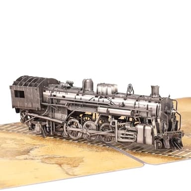Steam Train 3D Pop Up Birthday Card for Men, Vintage Steam Train Design, Handmade Birthday Card, Ideal Gift for Father's Day, Birthday for Dad, Grandad, Husband, Men, Boyfriend, Adults; 6" x 8" - Image 9