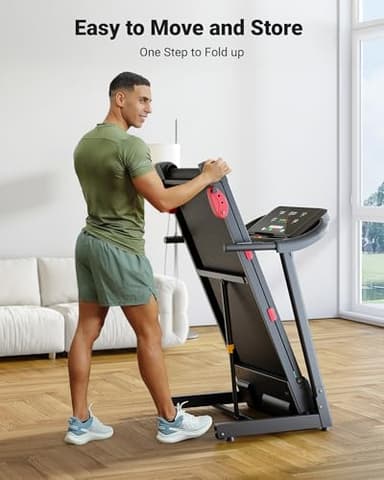 THERUN Treadmills for Home, Running Treadmill with Incline, Foldable Treadmills Heart Rate Sensors, 18″LED Display Manual Incline Adjustment, 3.0HP Treadmill for Indoor Fitness Workouts - Image 6