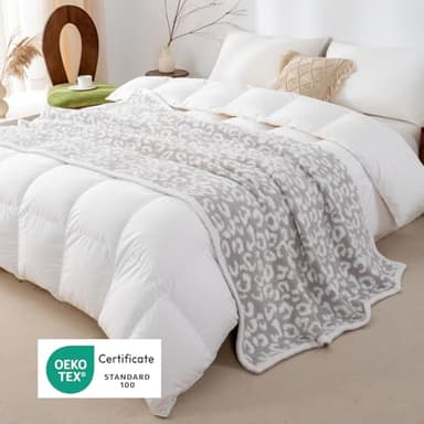 Mokoya Twin/Twin XL Blanket for Bed, Soft Large Cheetah Print Throw 70"x80", Big Cozy Bed Blanket, Reversible Aesthetic Bedding, Leopard Bed Spread, Gifts for Women, Mom, Girls, Grey - Image 2